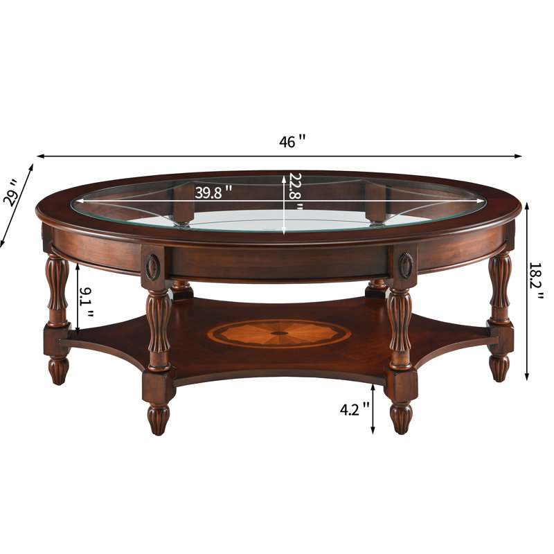 Alcott Hill® Elinar Traditional Oval Wood Coffee Table with